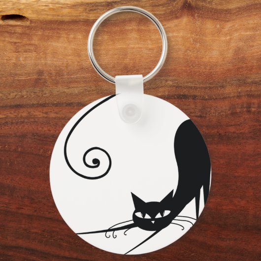 Zwarte kat sleutelhanger (Voorkant)
