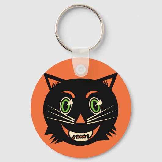 zwarte kat sleutelhanger (Voorkant)