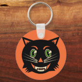 zwarte kat sleutelhanger (Voorkant)