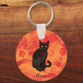 Zwarte kat sleutelhanger (Voorkant)