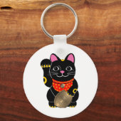 Zwarte kat sleutelhanger (Voorkant)