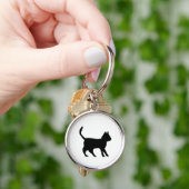 Zwarte kat sleutelhanger (Hand)