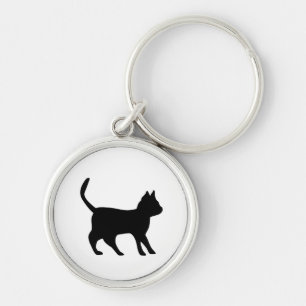 Zwarte kat sleutelhanger