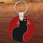 Zwarte kat Sleutelhanger Kat Gifts Pet Cat Sleutel (Voorkant)