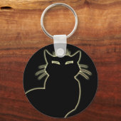 Zwarte kat Sleutelhanger Kat Gifts Pet Cat Sleutel (Voorkant)