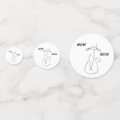 Zwarte kat Slinky Miauw Miauw Aangepaste tekst Gro Confetti (Achterkanten)