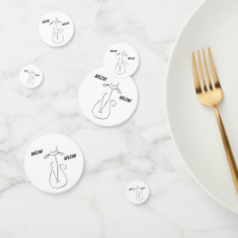 Zwarte kat Slinky Miauw Miauw Aangepaste tekst Gro Confetti