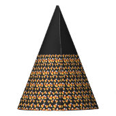Zwarte kat, snoepmaïspatroon, leuk voor Halloween Feesthoedjes (Achterkant)