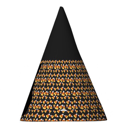 Zwarte kat, snoepmaïspatroon, leuk voor Halloween Feesthoedjes (Rechts)
