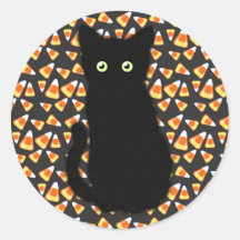 Zwarte kat, snoepmaïspatroon, leuk voor Halloween