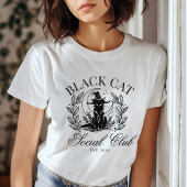 Zwarte kat sociale club Halloween T-shirt