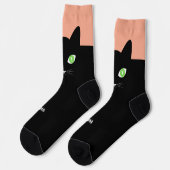 Zwarte kat sokken met naam - kattenliefhebber (Links)