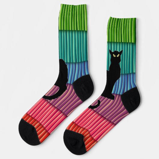 Zwarte Kat Soks Sokken (Links)