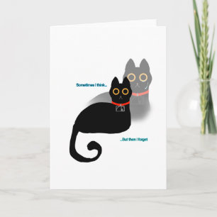 Zwarte Kat "Soms denk ik..." Meme Leeg Binnenkant Kaart