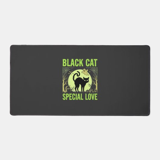 Zwarte Kat Speciale Liefde Halloween Grafisch Bureaumat (Voorkant)