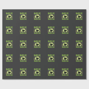 Zwarte Kat Speciale Liefde Halloween Grafisch Cadeaupapier