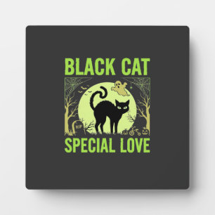 Zwarte Kat Speciale Liefde Halloween Grafisch Fotoplaat