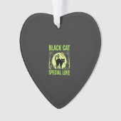 Zwarte Kat Speciale Liefde Halloween Grafisch Ornament (voorkant)