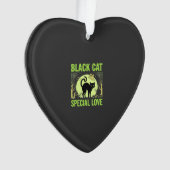 Zwarte Kat Speciale Liefde Halloween Grafisch Ornament (voorkant)