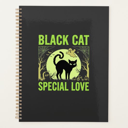 Zwarte Kat Speciale Liefde Halloween Grafisch Planner (Voorkant)