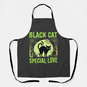 Zwarte Kat Speciale Liefde Halloween Grafisch Schort