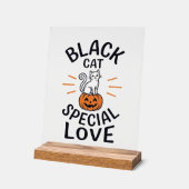 Zwarte Kat Speciale Liefde Halloween Kat Vector De Acryl Bord (Hoek)