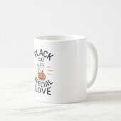 Zwarte Kat Speciale Liefde Halloween Kat Vector De Koffiemok (Voorkant rechts)