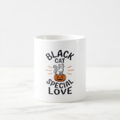 Zwarte Kat Speciale Liefde Halloween Kat Vector De Koffiemok (Center)