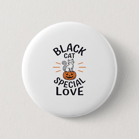 Zwarte Kat Speciale Liefde Halloween Kat Vector De Ronde Button 5,7 Cm (Voorkant)