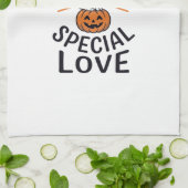 Zwarte Kat Speciale Liefde Halloween Kat Vector De Theedoek (Gevouwen)