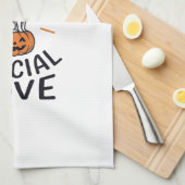 Zwarte Kat Speciale Liefde Halloween Kat Vector De Theedoek (Quarter Fold)