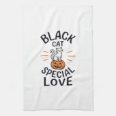 Zwarte Kat Speciale Liefde Halloween Kat Vector De Theedoek (Verticaal)