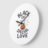Zwarte Kat Speciale Liefde Halloween Kat Vector On Grote Klok (Hoek)