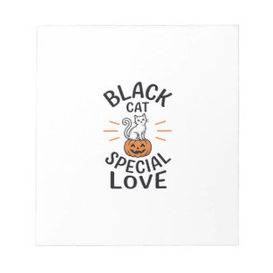Zwarte Kat Speciale Liefde Halloween Kat Vector On Notitieblok