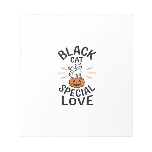 Zwarte Kat Speciale Liefde Halloween Kat Vector On Notitieblok (Voorkant)