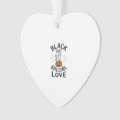Zwarte Kat Speciale Liefde Halloween Kat Vector On Ornament (voorkant)