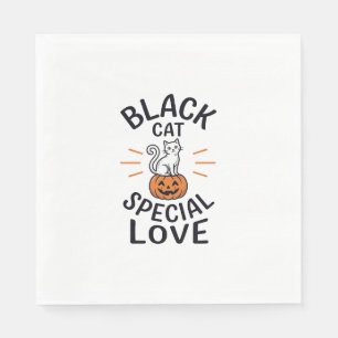 Zwarte Kat Speciale Liefde Halloween Kat Vector On Servet