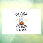 Zwarte Kat Speciale Liefde Halloween Kat Vectoront Raamsticker (Vel 3)
