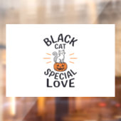 Zwarte Kat Speciale Liefde Halloween Kat Vectoront Raamsticker (Vel 2)