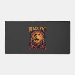 Zwarte Kat Speciale Liefde Halloween Maan Heks Pom Bureaumat