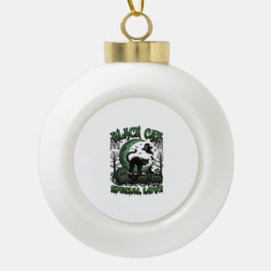 Zwarte Kat Speciale Liefde Haloween Halve Maan Gee Keramische Bal Ornament
