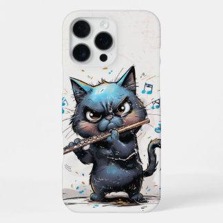 Zwarte Kat Speelt Fluit Cadeaubox voor Cute Fluits iPhone 16 Pro Max Hoesje