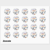 Zwarte Kat Spinnenweb & spoken Halloween Ronde Sticker (Vel)