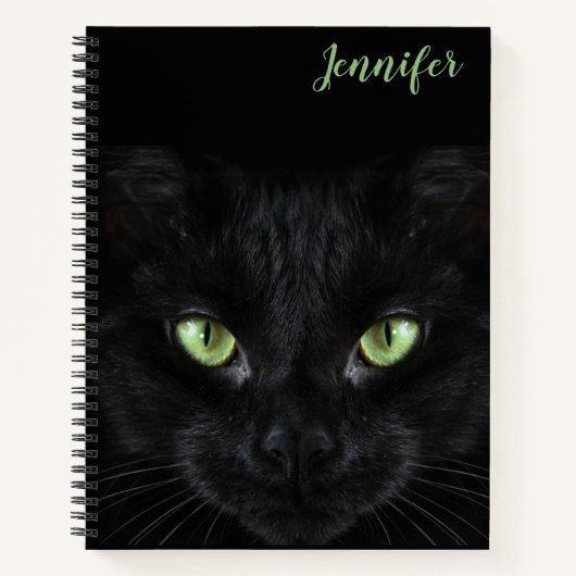 Zwarte Kat Spiraal Notebook   Notitieboek (Voorkant)