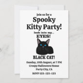 Zwarte Kat Spooky Kitty Feestje Zwarte Kat Kaart (Voorkant)