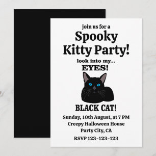 Zwarte Kat Spooky Kitty Feestje Zwarte Kat Kaart