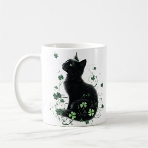 Zwarte Kat St. Patrick's Day Mok - Lucky Shamrock