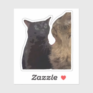 Zwarte Kat Staart Uit Sticker