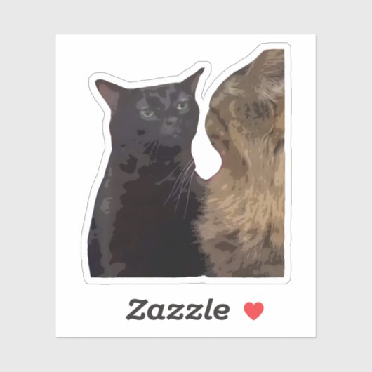  Zwarte Kat Staart Uit Sticker (Vel)
