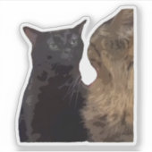  Zwarte Kat Staart Uit Sticker (Voorkant)